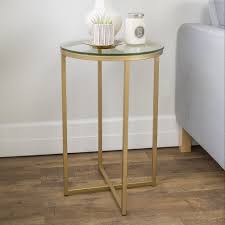Daisy Glass And Gold Round End Table By Ember Interiors Walmart Com In 2020 Side Table Decor End Tables Round Side Table