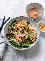 Summer Roll Rice Noodle Bowl A Healthy Fresh Vietnamese Inspired Noodle Bowl Deconstructed Fre Asian Vegetarian Recipes Summer Rolls Breakfast Recipes Easy