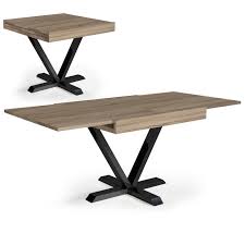 Les atouts de la table design avec rallonge en bois et métal 4x4. Table Extensible Bois Chene Clair Et Metal Noir Handle 90 180 Cm Lestendances Fr