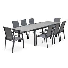 Great news!!!you're in the right place for aluminium table. Garden Set With Extending Table Dark Grey Washington 200 300cm Aluminium Table With 8 Textilene Chairs