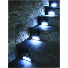 Nature Power Bronze Solar Powered Step Lights 2 Pack 21060 The Home Depot