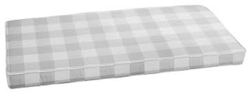 Subdued, natural colors like sandstone blend in with natural surroundings, as do gray bench. Stewart Gray Buffalo Plaid Bench Cushion 48x19 Farmhouse Outdoor Cushions And Pillows By Mozaic Company Houzz