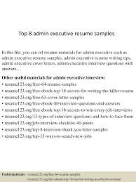 top 8 admin executive resume samples