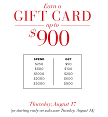 Saks fifth avenue is currently having a gift card event where you can receive a gift card with your full price purchase. Sydney S Fashion Diary Biggest Gift Card Event Of The Year Up To 900