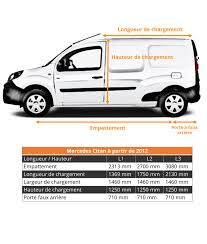Dimensions Vehicules Utilitaires Mercedes Citan Vito Et Sprinter