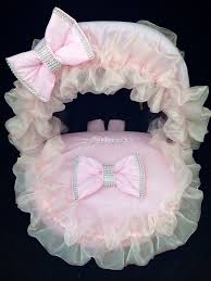 Baby Car Seat Footmuff Covers Personalised Pink Bling Hood Pink Pads Bows Pink Stroller Baby Car Seats Baby Girl Car