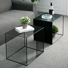 Amazon Com Wgx Square Wrought Iron Coffee Table Outdoor Iron End Table Nesting Side Tables Plan Muebles Multifuncionales Muebles De Metal Muebles Industriales