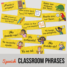 Classroom Phrases Spanish Signs Set Of 12 Learn French Learning Spanish Learn Portuguese