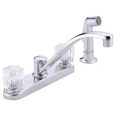 Available with touch 2 o ® and shieldspray ® technologies. Delta Faucet P299501lf Kitchen Faucet 2 Handle With Matching Sprayer Chrome 034449652155 1