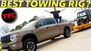Nissan now offers a fifth wheel hitch adapter that is basically a set of rails that is secured to the gooseneck mount. How Hard Can The 2020 Nissan Titan Xd Work We Tow 10 000 Pounds To Find Out Video The Fast Lane Truck