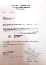 0 ratings0% found this document useful (0 votes). Jemputan Majlis Keluar Parti Beramai Ramai Minda Rakyat