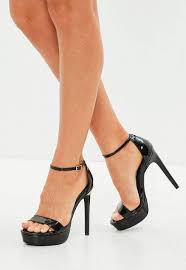Black Ankle Strap High Heel Sandals Missguided Black Simple Strap High Platform Sandal Ankle Strap Heels Sandals Heels Stiletto Heels Platform