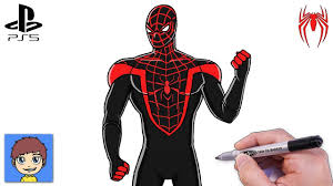 Ps5 spiderman miles morales track suit cosplay costume. How To Draw Spider Man Miles Morales Ps5 Easy Drawing Step By Step Youtube