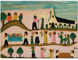 Clementine Hunter 1887 1988 Funeral 1957 Price Realised 7 500 Est 5 10 000 Initialed Ch Right Edge Reverse In 2020 Clementine Hunter Naive Painting Outsider Art