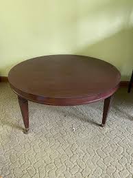 Pair of walnut formica top mid century mersman side tables / end tables (t111) $499.00. Auction Ohio Vintage Mersman Coffee Table