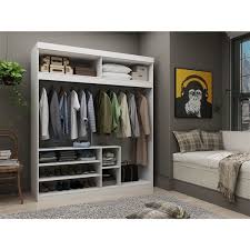 What kind of closet is a walk in closet? Manhattan Comfort Mulberry 81 3 In White Open Wardrobe Cabinet 160gmc1 Rona