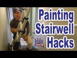 Painting A Stairwell Hacks Painting In High And Tight Spaces Painting A Stairwell How To Paint Stairwell Stairwell