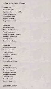in Praise Of Older Women - in Praise Of Older Women Poem by David McLansky
