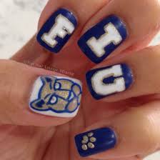Florida International University Fiu Pather School Spirit Nail Art Design Nails School Spirit Nails Cheerleading Nails