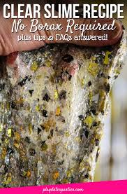 Continuing our summer slime trend is this fun clear glue slime! Clear Slime Recipe No Borax For New Year S Eve