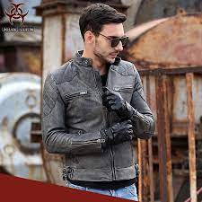 Image Result For Grey Leather Jacket Mens Grey Leather Jacket Mens Leather Jacket Outfit Men Leather Jacket Men