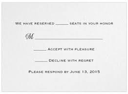 We Have Reserved Seats In Your Honor Name For Line Beginning With M Wedding Invitations Rsvp Cards Rsvp Wedding Cards Rsvp Wedding Cards Wording