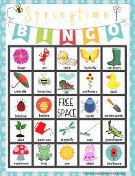 The links below open in a new window, and there is one card per page. Springtime Bingo Free Printable Free Bingo Cards Bingo For Kids Bingo Sheets