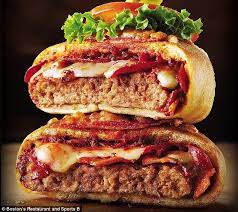 Meet The Pizza Burger A Bacon Cheeseburger Wrapped In A Pepperoni Pi Pizza Burgers Food Yummy Food