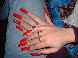Imagine just chilling out with darya taranik for lunch and she turns up in this skin tight, long sleeved, black mini dress? Love Her Beautiful Hands Bling Acrylic Nails Long Red Nails Long Nails