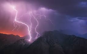nature landscape mounns lightning