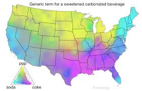 Soda Pop Coke Map With A Trivariate Color Encoding Oc Dataisbeautiful Carbonated Drinks Infographic Map Soda Pop
