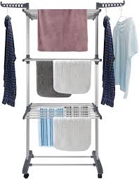 Maybe you would like to learn more about one of these? Amazon Com Bigzzia Clothes Drying Rack Folding Clothes Rail 3 Tier Clothes Horses Rack Stainless Steel Laundry Garment Dryer Stand With Two Side Wings Grey Kitchen Dining