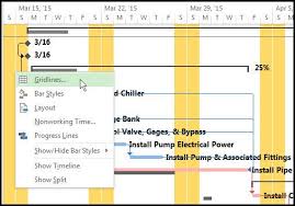 Changing The Gridlines On The Gantt Chart In Microsoft Project Gantt Chart Microsoft Project Gantt