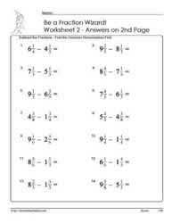 subtract fractions with mixed numbers worksheets