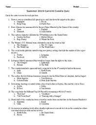 It's like the trivia that plays before the movie starts at the theater, but waaaaaaay longer. Summer 2019 Current Events Quiz Answer Key Included By Ecsimbok