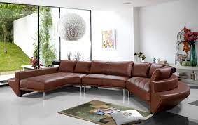Leather sectionals are formed of several sections; Contemporary Curved Sectional Sofa In Brown Leather Modern Living Room Los Angeles By Eurolux Furniture Houzz