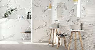 Polished marble wall and floor tile (1 sq. Statuario 30x90 60x60 White Marble Look Bathroom Glossy And Matt Finish Wall And Floor Tiles