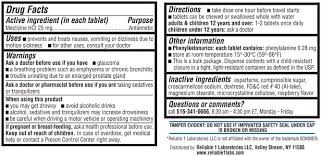 Less drowsy than original dramamine*. Buy Reliable 1 Laboratories Meclizine 25 Mg Generic Bonine Motion Sickness 100 Chewable Tablets 1 Bottle Helps Prevent Nausea Vomiting And Dizziness Caused By Motion Sickness Online In Vietnam B06xgjzpq5