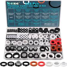 KEZE 165 PCS 24 Sizes Silicone Gasket Seals Kit and 96 PCS 10 Size Faucet  Washers Assorted Kit for Valve Sealant Faucet O Rings Outdoor Faucets Stem  ...