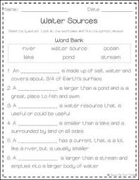All About Water Sources Book Game Posters And Worksheets Rivers Lakes Oceans Earth Science Lessons Social Studies Worksheets Water Lessons
