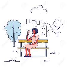 If you're curious about why some people make being fit look easy, read these 15 quick tips! Concept Of Spending Free Time Outdoor Happy Girl Lead Healthy Lifestyle Woman Is Sitting In City Ecologically Pure Park On A Bench Eating Ice Cream Cartoon Linear Outline Flat Vector Illustration Royalty