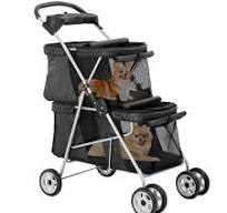 Amazon.com: Double Layer Dog Strollers for 2 Small Dogs, 4 ...