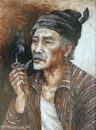 Gambar orang merokok keren hitam putih. Lukisan Orang Tua Hitam Putih Cikimm Com