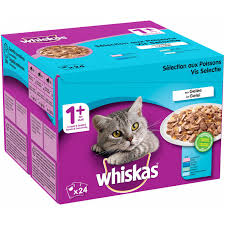 Patee Pour Chat 1 An Aux Poissons Whiskas Les 24 Sachets De 100 G A Prix Carrefour En 2020 Nourriture Chat Alimentation Animale Chat