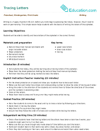 Find the kindergarten lesson plans included in our curriculum or learn how to make your own lesson plans for your kindergartener! Tracing Letters Lesson Plan Education Com