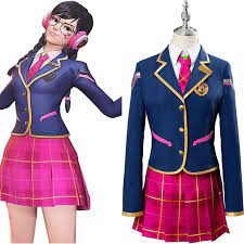 Overwatch D Va Dva Hana Song Academy D Va Schoolgirl Skin Uniform Overwatch Overwatch Overwatchdva Dva Cosplay Costumes Cosplay Outfits School Girl Dress