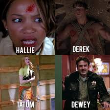 Who's death was the saddest? Scream franchise edition. 🥺 Hallie, Derek,  Tatum, or Dewey?