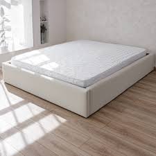 Кровать без изголовья Альба Велюр Слоновая кость 160х200 см с матрасом  Классик