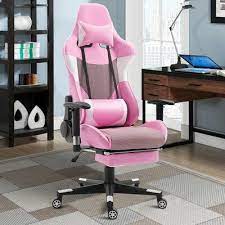forclover massage gaming chair reclining racing office chair pink office chair chair foot rest
