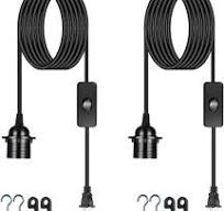 Zarnicy Plug in Pendant Light Cord - 16Ft Hanging Light Kit ...